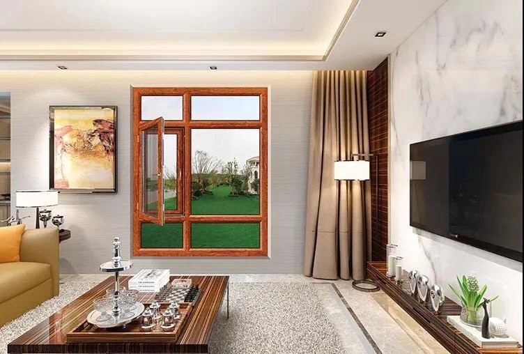 Wooden Grain Transfer Recyclable Aluminium Alloy Windows