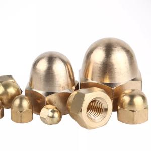 Wholesale M8 M10 M6 H59 H62 Metal Hexagon Acorn Nut Yellow Brass Copper Bronze DIN1587 from china suppliers