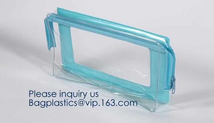 Custom Screen Printing Clear EVA Zip lockk Bags Portable Travel MakeupToiletry Cosmetic Bag Packing Pouch, BAGEASE PACK