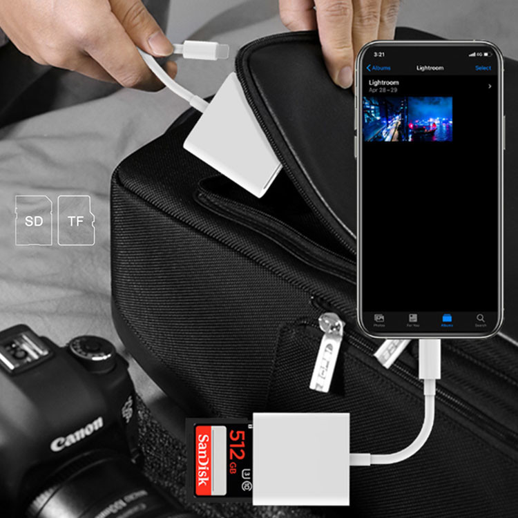 OEM USB OTG Cable Adapter Multi Port OTG Cable With SD TF Card Reader