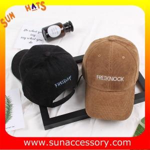 Wholesale QF17018 Sun Accessory customized wholesale corduroy baseball caps and hats for ladies ,caps in stock MOQ only 3 pcs from china suppliers