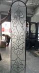 lily design clear beveled Entry Door Decorative Leaded Glass With Patina Caming