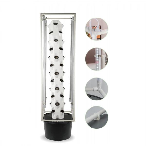 32 48 64 Holes Vertical Indoor Pineapple Tower Hydroponic Growing System 30L 8
