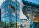 High Security Aluminium Curtain Wall , Flexible Convenient Steel Curtain Wall