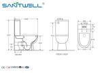 White High Efficiency Ceramic 2 Piece Toilet Water Closet For Bathroom