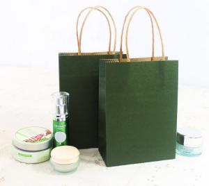 China Fancy Green Printing Customized Paper Bags Kraft Paper For Shopping on sale
