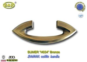 Wholesale 24*8.5cm size H034 Funeral Products For Metal zamak Coffin Handle By Electronic Plating Bronze Color from china suppliers