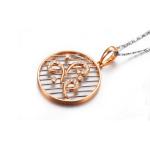 New Design 18K Rose Gold White Gold Two Tone Round Charm Necklace (GDN006)