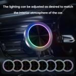 Aluminium Alloy 15w Wireless Charger Car Mount With RGB Light And Fast Charging