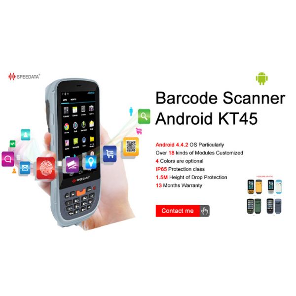 Custom grey or yellow Industrial NFC Rfid Reader Portable with 8GB ROM 1GB RAM