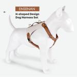 Premium Adjustable Leather Pet Harness And Leash Set Stylish Comfortable And