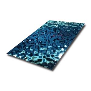 Wholesale Blue Coated Water Ripple Stainless Steel Sheet 2438mm 3048mm 201 304 PVD from china suppliers