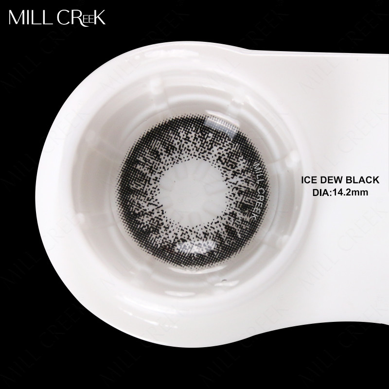 Customized Logo Ice Dew Natural Black Contact Lenses Prescription 14.5mm
