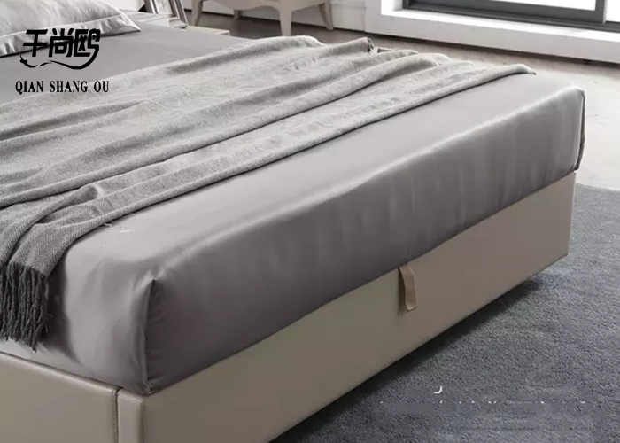 Headboard Super Plump Leather Storage Bed European style size Customized