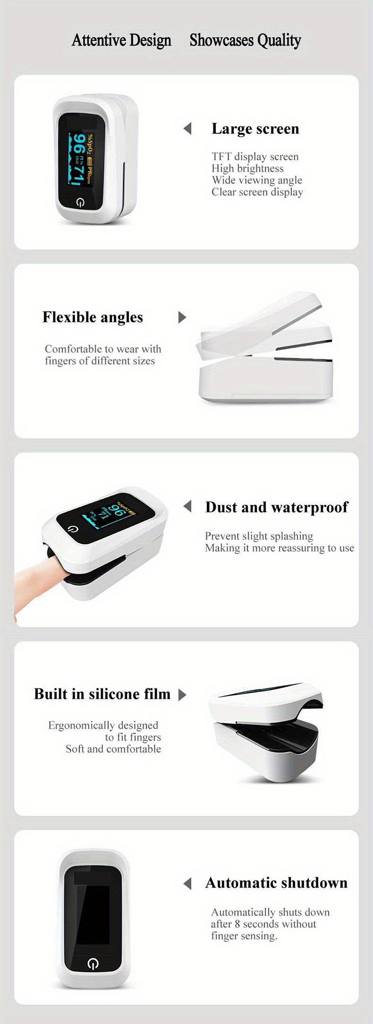Home Portable Finger Clip Oximeter Health Care Customized Logo Accept