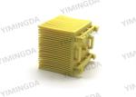 Nylon Square Foot Brush Yellow Color Auto Cutter Bristle 50 * 50 *43mm For Orox