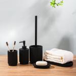 Black Ceramic Foam Soap Dispenser Toothbrush Holder Bathroom Accessories Set