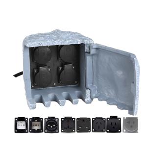 Wholesale Outdoor Garden Electrical Power Outlet Socket Box Resin Enclosure Waterproof Stone-looking from china suppliers