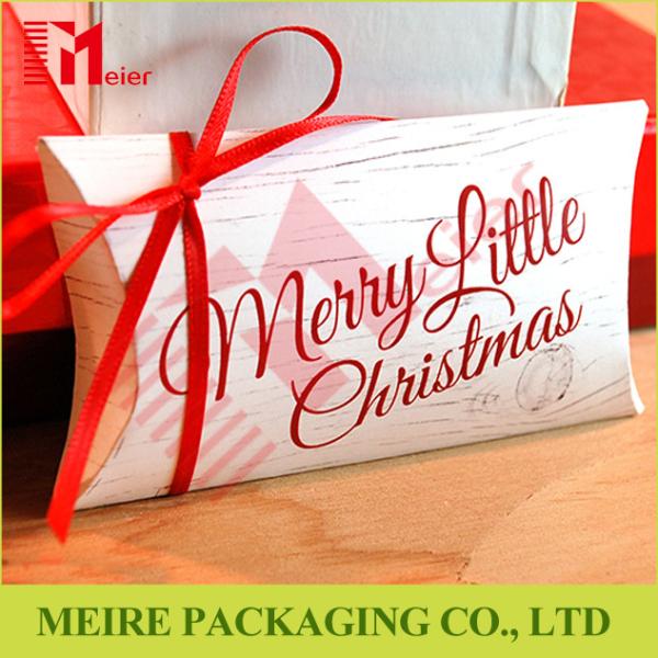 Merry Christams pillow box manufacturers custom printed pillow paper boxes