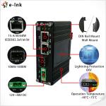 Industrial Ethernet Fiber Media Converter 60W PoE+ DIN Rail / Wall mount Options