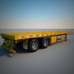 JUYUAN 55 Ton Tri Axis/2 Axles 40ft Used Flatbed Container Trailer Dependable