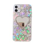 Rehinestone Electroplated Designer Makeup Phone Case With Mirror