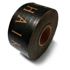 Wholesale ODM Black Printed Self Adhesive Brown Paper Tape Fiber Reinforced Gummed Tape from china suppliers