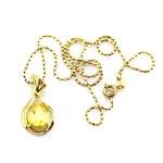 Rose Gold Plated 925 Silver Chain Oval Pink Cubic Zircon Pendant Necklace(P06)