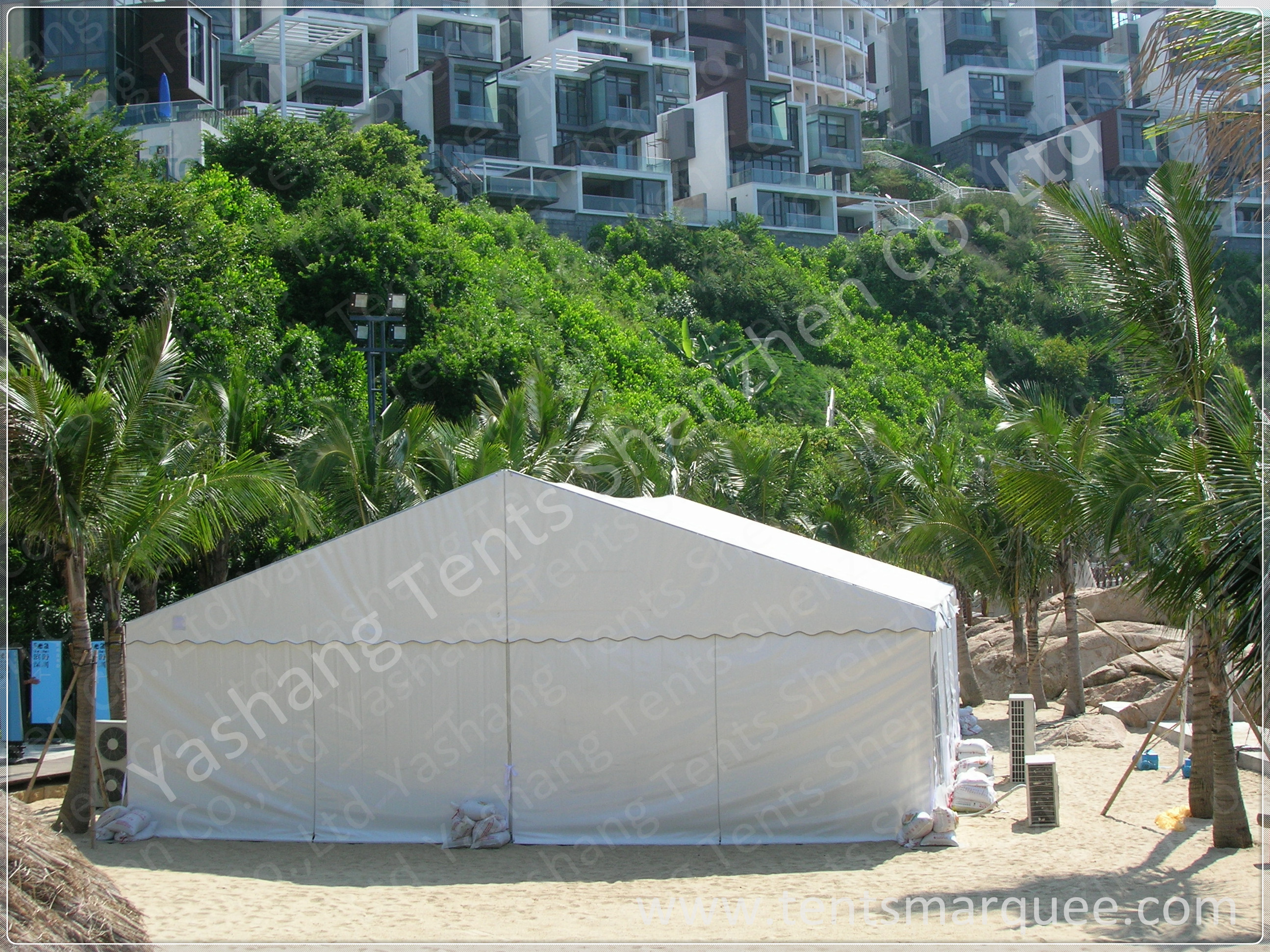 Activities Held in the White Fabric Roof Event Tent Preventing from Strong Sun