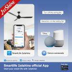 1stshine Ceiling Fan with 6 Speed Remote Control Standard Wind Black Metal
