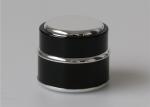 6 Oz 8 Oz 1 Oz Black Plastic Cosmetic Jars , Small Plastic Cosmetic Containers