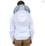 Round Veil White Bee Jacket with Round Hat of Beekeeping Protective Clothing