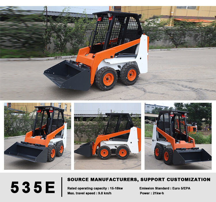 Four Wheel Excavator 535E Mini Skid Loader 350kg