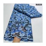Pretty flocking velvet lace wedding african lace fabric bridal dress Dubai lady