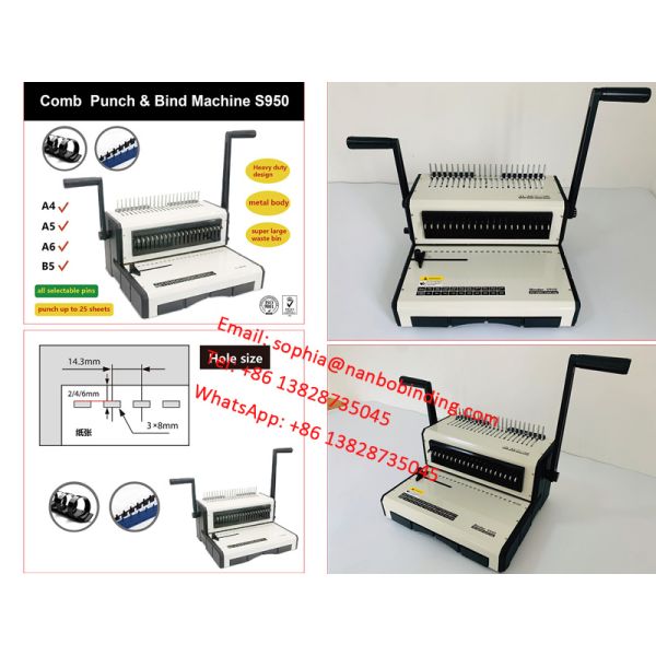School Office Use S950 Automatic Binding Machines, Desktop Punching Machines In China