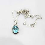 Sterling Silver 9mmX11mm Oval Purple Cubic Zirocnia Pendant (P33E)