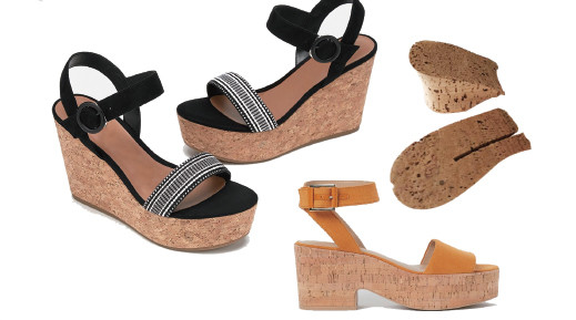 Breathability Antishock Natural Cork Sole Heel Wedge Inserts For Sandals Women