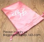 Gold Blue White Satin Packaging Bag For Towel,White Satin Bag With Gold Printing