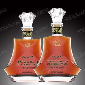 China 750ML New Design Tequila Glass Bottle With Glass Lid on sale