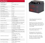 CSB Battery GPL12440 12V 40Ah Rechargeable Maintenance-Free Lead Acid Long Life