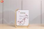 Natural Double Sided A4 Acrylic Picture Photo Frames With Wood Wooden Base