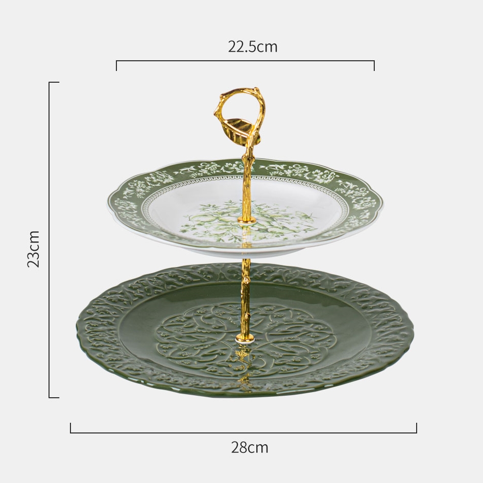 Porcelain Fruit Bowl On Sliver Stand For Serving Desserts And Snacks In European Style