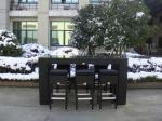 Resin Wicker Bar Set , Dark Brown Rattan Conservatory Furniture