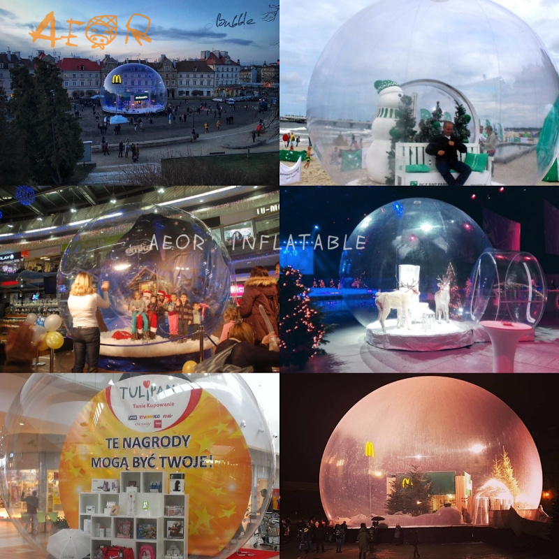 Customize Giant Christmas Inflatable Human Size Snow Globe Photo Booth For Party