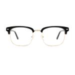 Square Men'S Acetate Metal Glasses Designer Non Prescription Clear Lens