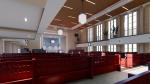 28/4mm Melamine Oak Church Celing Tiles Linear Grooved Acoustic Wall Panels