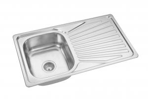 China 33*20 Inch Topmount Kitchen SS Sink With Drainboard Indian Size on sale