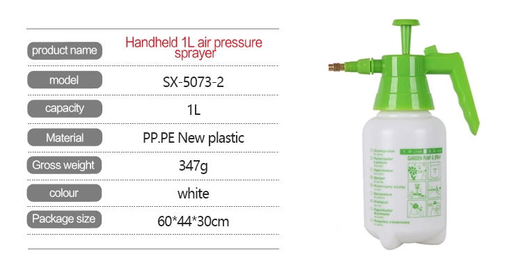 Agricultural Water Pressure Plastic White Bottle Hand Pump lLPlastic Garden Sprayer