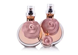 Wholesale OEM / ODM Custom Glass Perfume Bottles 30ml Portable Flower Pink Style from china suppliers