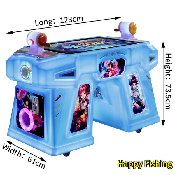 Blue Coin-Operated Amusement Machine Two Person Arcade Fishing Joystick Game